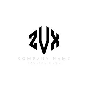 ZVX letter logo design with polygon shape. ZVX polygon and cube shape logo .. Illustrazione stock