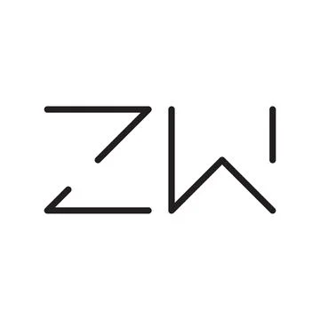 Zw initial letter vector logo icon 库存插图