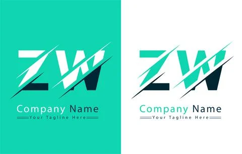 ZW Letter Logo Vector Design Concept Elements イラスト素材