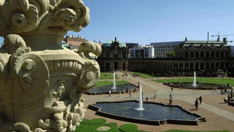 Zwinger Palace (Der Dresdner Zwinger) in Dresden Stock Footage 80883457