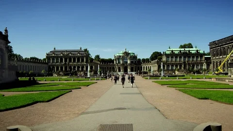 Zwinger Palace (Der Dresdner Zwinger) in Dresden Stock Footage 80930726