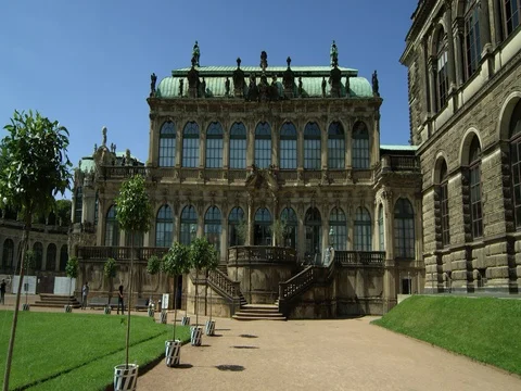 Zwinger Palace (Der Dresdner Zwinger) in Dresden Stock Footage 80932228