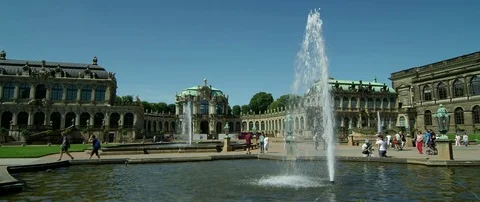 Zwinger Palace (Der Dresdner Zwinger) in Dresden(RED 5K ws 21:9) Stock Footage 80936223