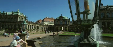 Zwinger Palace (Der Dresdner Zwinger) in Dresden (RED 5K ws 21:9) Stock Footage 80938504