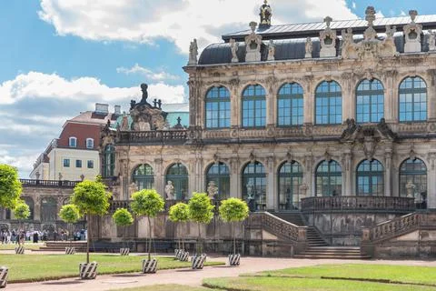The Zwinger, a palatial complex in the baroque style in Dresden, Germany. The Stock Photos