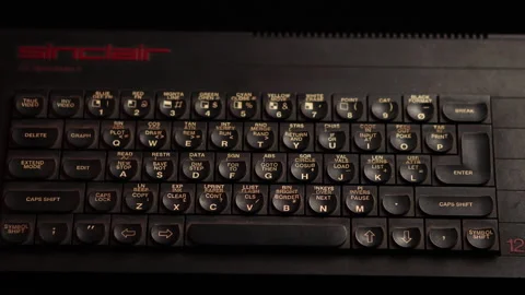 ZX Spectrum, British Microcomputer From 1980s, Close Up. Vintage Computer Stock Footage 165254275