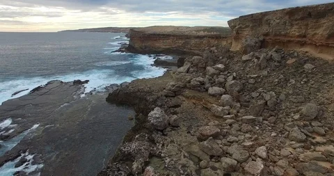 Zytdorp Cliffs Flyby 4K Video stock 92843379