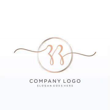 ZZ Initial handwriting logo design Stock Illustration