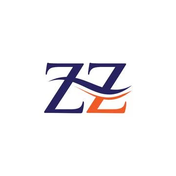 ZZ Logo design vector. Swoosh letter ZZ logo design Stock Illustration