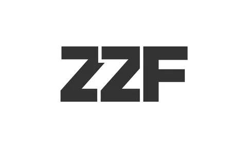 ZZF logo design template with strong and modern bold text. Initial based ve.. Stockillustratie