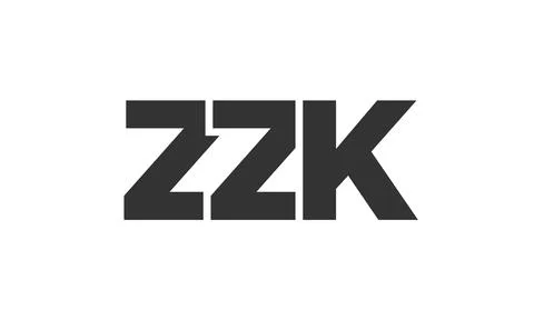 ZZK logo design template with strong and modern bold text. Initial based ve.. Stock Illustration