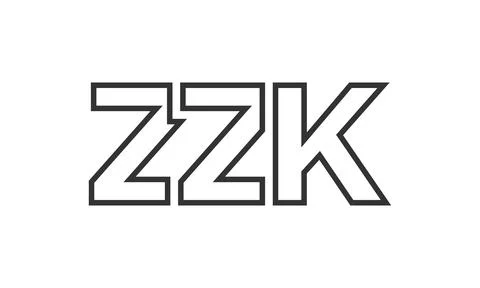 ZZK logo design template with strong and modern bold text. Initial based ve.. Stock Illustration