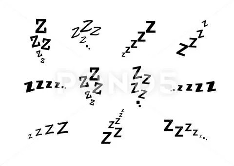 Zzz bed sleep snore icons snooze nap Z sound . Sleepy yawn or insomnia ...