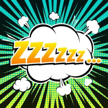 Zzz comic book bubble text retro style Stock Illustration