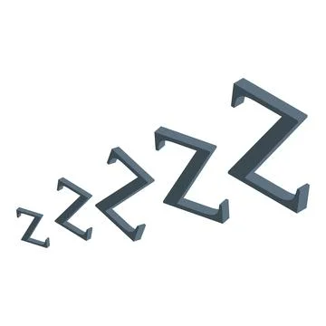 Zzz sleep letters increasing progressively representing loud snoring Stock Illustration