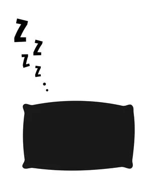 Zzz sleep snore text with bed pillow vector icon. Stock Illustration