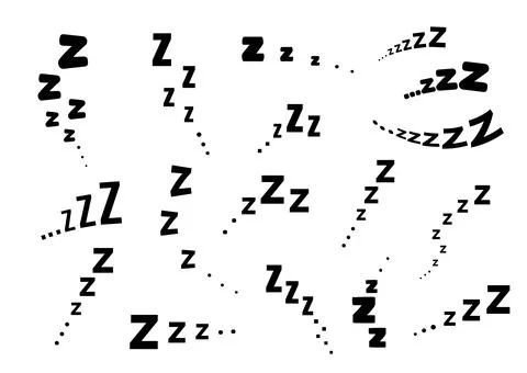 Zzz sleep snore text vector icon set. Stock Illustration