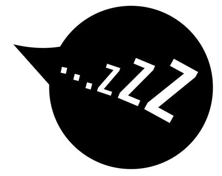 Zzz sleep snore text vector black icon. Illustrazione stock