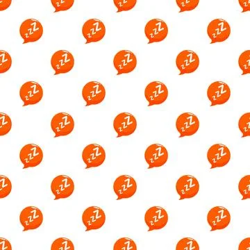 Zzz sleep speech bubble seamless pattern orange Stock Illustration