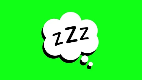 Zzz Sleep Thought Bubble Animation on Green Screen Cartoon Dream Icon Motio.. Stock Footage 309524886