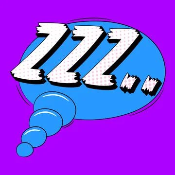 Zzz speech bubble in trendy pop art style. Comic sound effect Stock Illustration